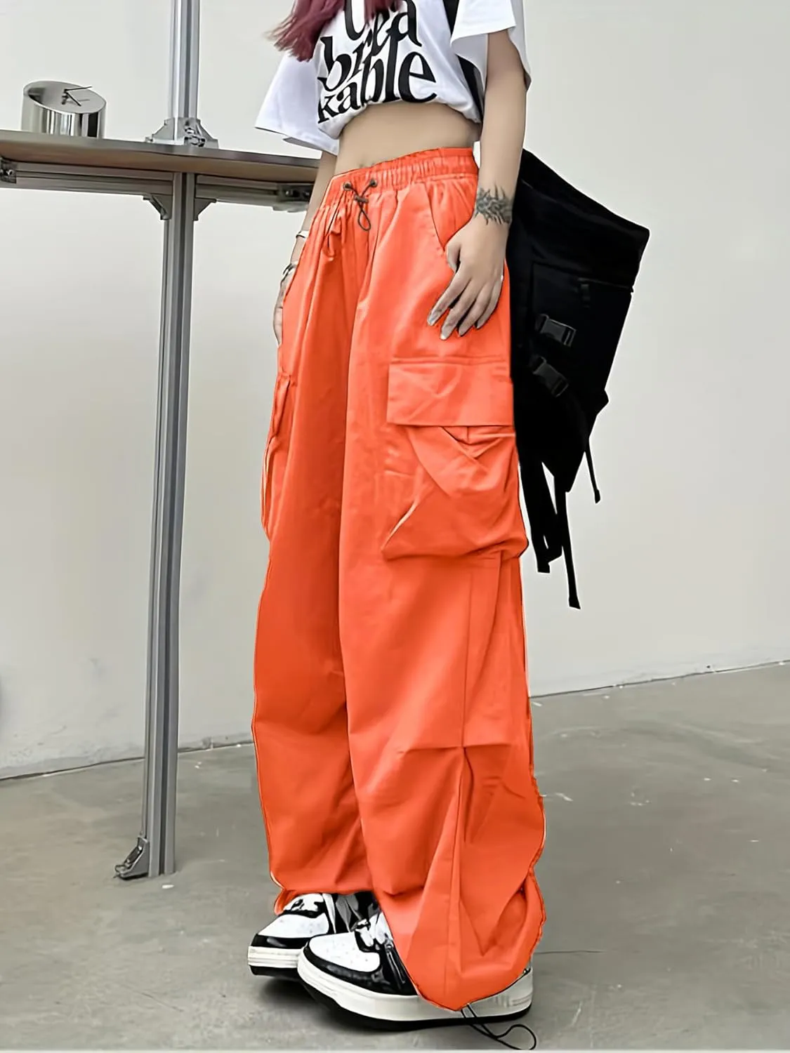 Cargo Pants Women Baggy Parachute Pants Woman Mutil Pockets Loose Fit Y2K Casual Pants for Women