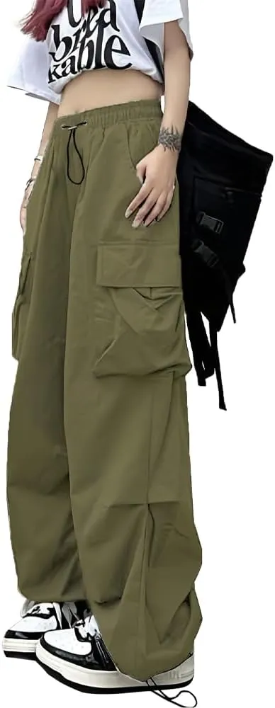 Cargo Pants Women Baggy Parachute Pants Woman Mutil Pockets Loose Fit Y2K Casual Pants for Women
