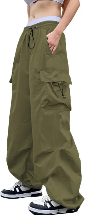 Cargo Pants Women Baggy Parachute Pants Woman Mutil Pockets Loose Fit Y2K Casual Pants for Women