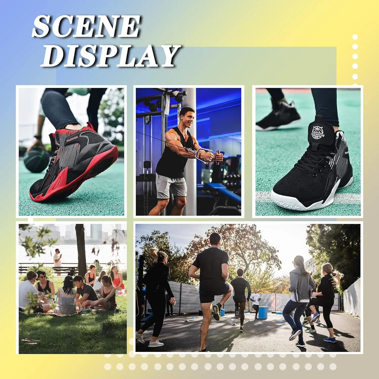 CJSPORX Mens Basketball Shoes Breathable Non Slip Running Fashion Sneakers