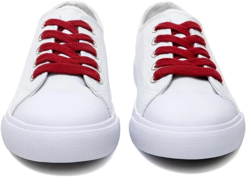 Classic Unisex Low-Top Canvas Sneakers – Boys Girls and Toddler Casual Lace-Up Shoes with Rubber Sole, Includes Extra White Shoelaces