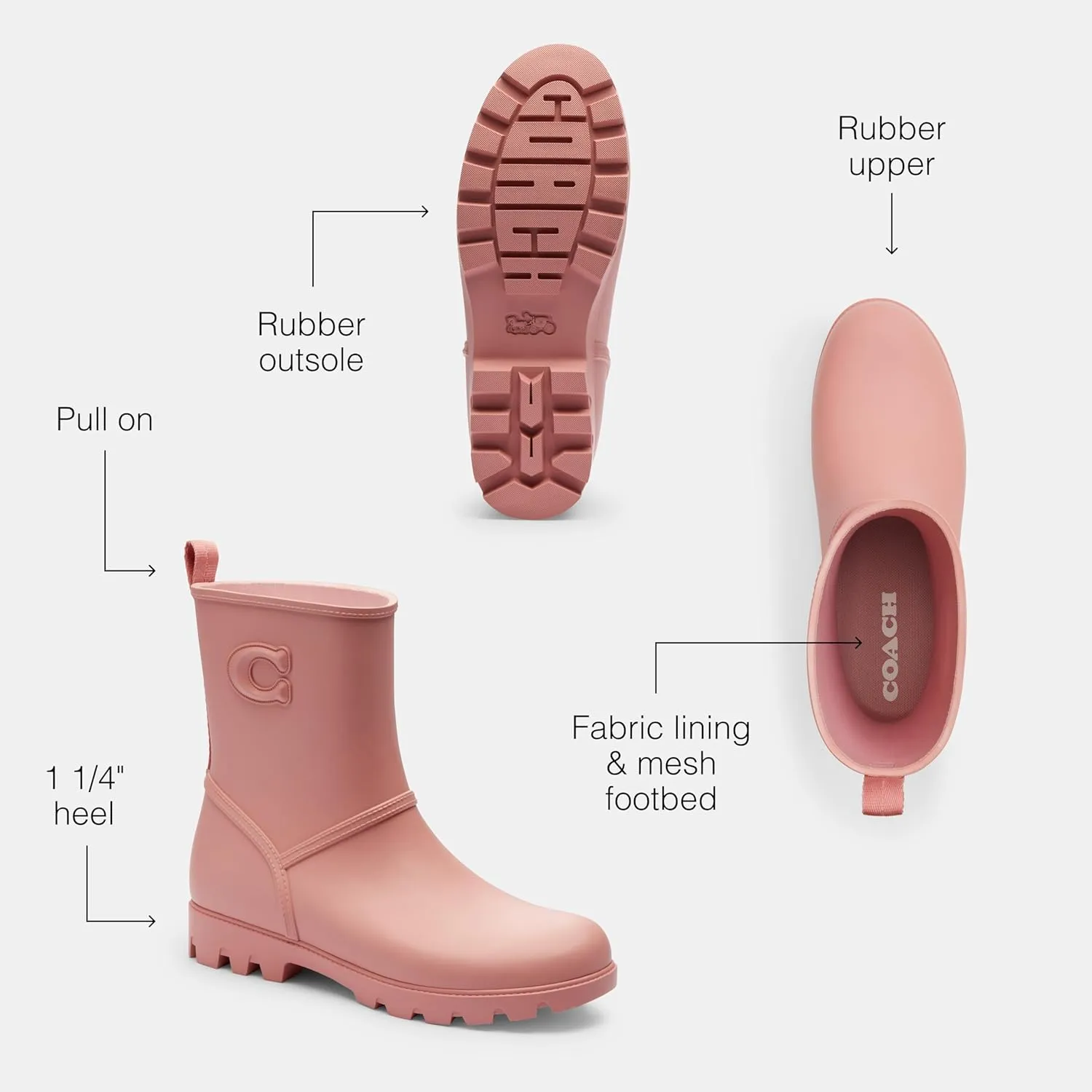 COACH Women's Ryder Rainboot Rain Shoe