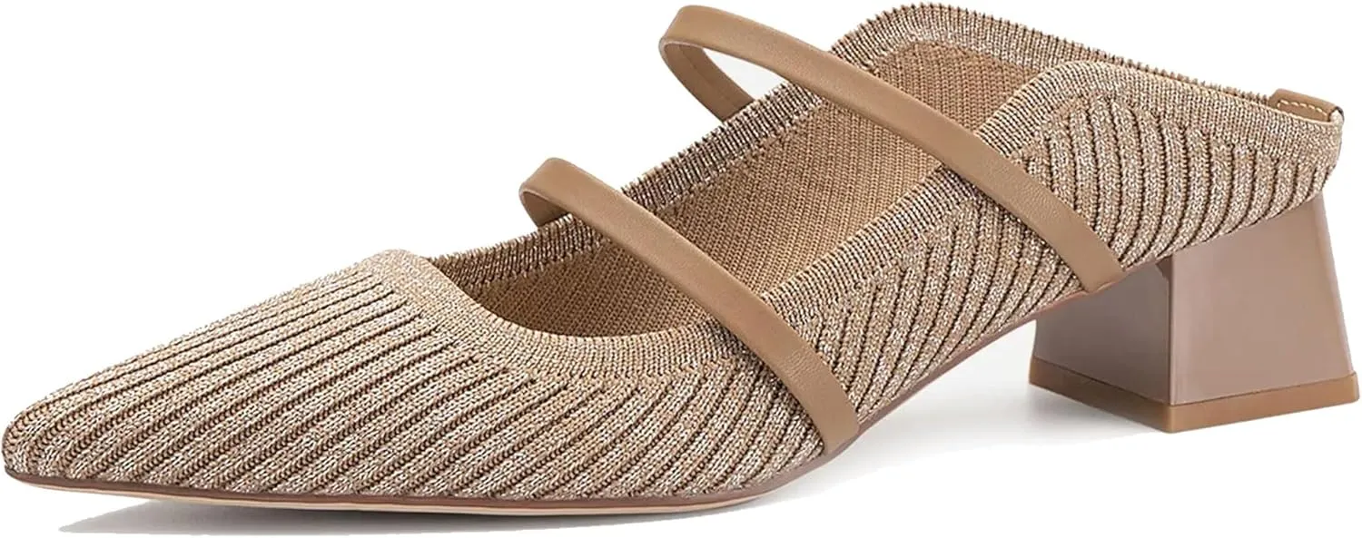 Commute Pointed Toe Solid Color Heeled Mules