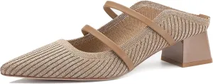 Commute Pointed Toe Solid Color Heeled Mules