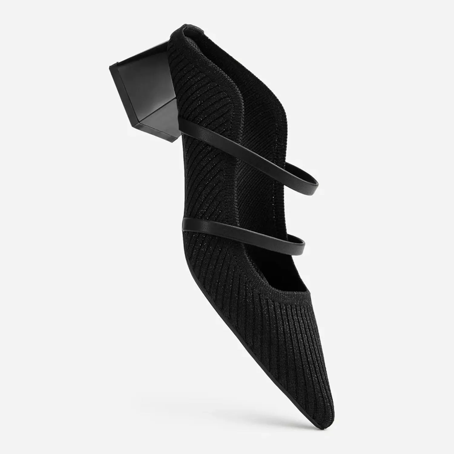 Commute Pointed Toe Solid Color Heeled Mules