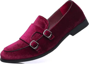 COSIDRAM Men's Casual Shoes Fashion Velvet Patent Leather Loafers Classic Gold Buckle Business Party Shoes
