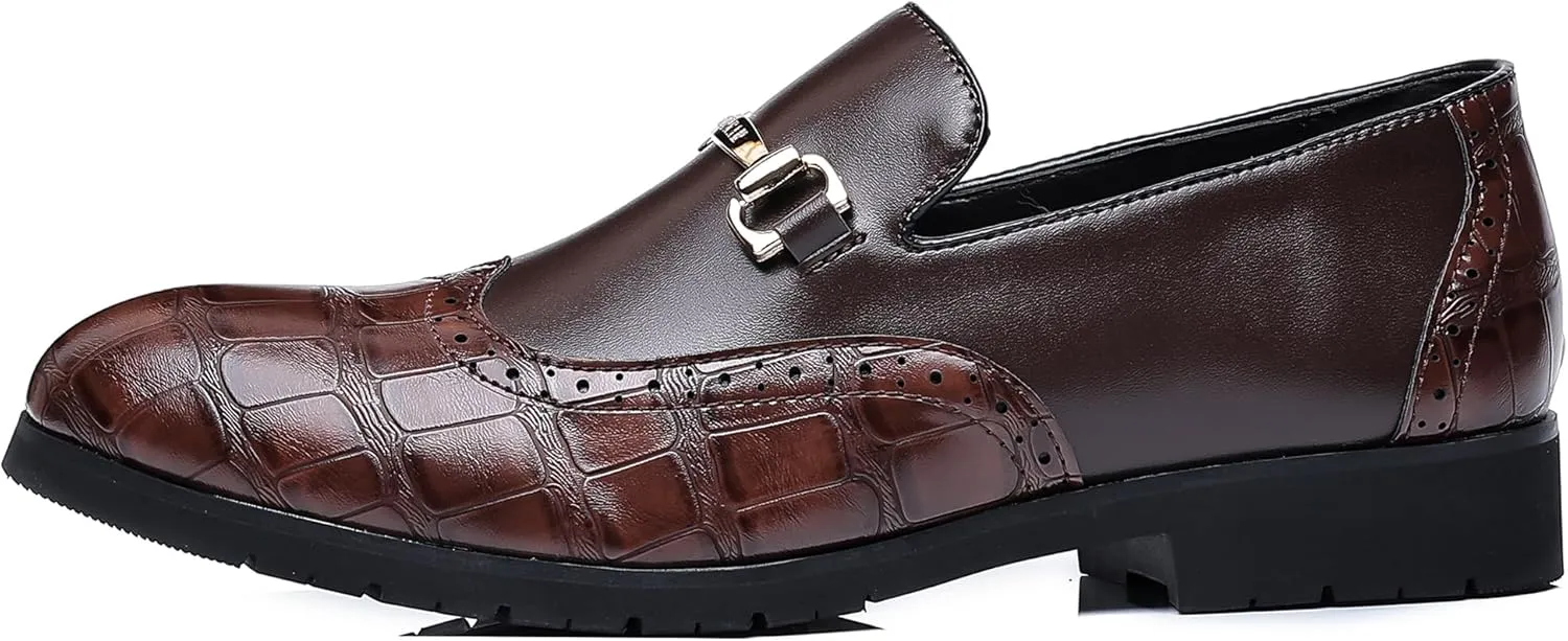 COSIDRAM Men's Dress Shoes Oxfords Slip on Classic Modern Formal Leather Shoes Casual Loafers