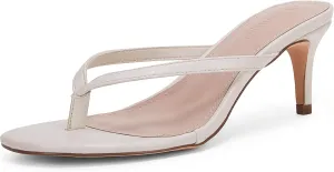 Coutgo Women's Kitten Heel Flip Flops Slip On Thong Slide Sandals Comfortable Summer Beach Shoes