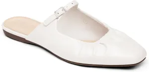 Coutgo Womens Mules Mary Jane Flats Closed Toe Pleated Slip on Shoes Dressy Casual Slides