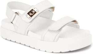 Coutgo Womens Platform Sandals Comfortable Flat Sandals Double Strap Footbed Summer Beach Sandals