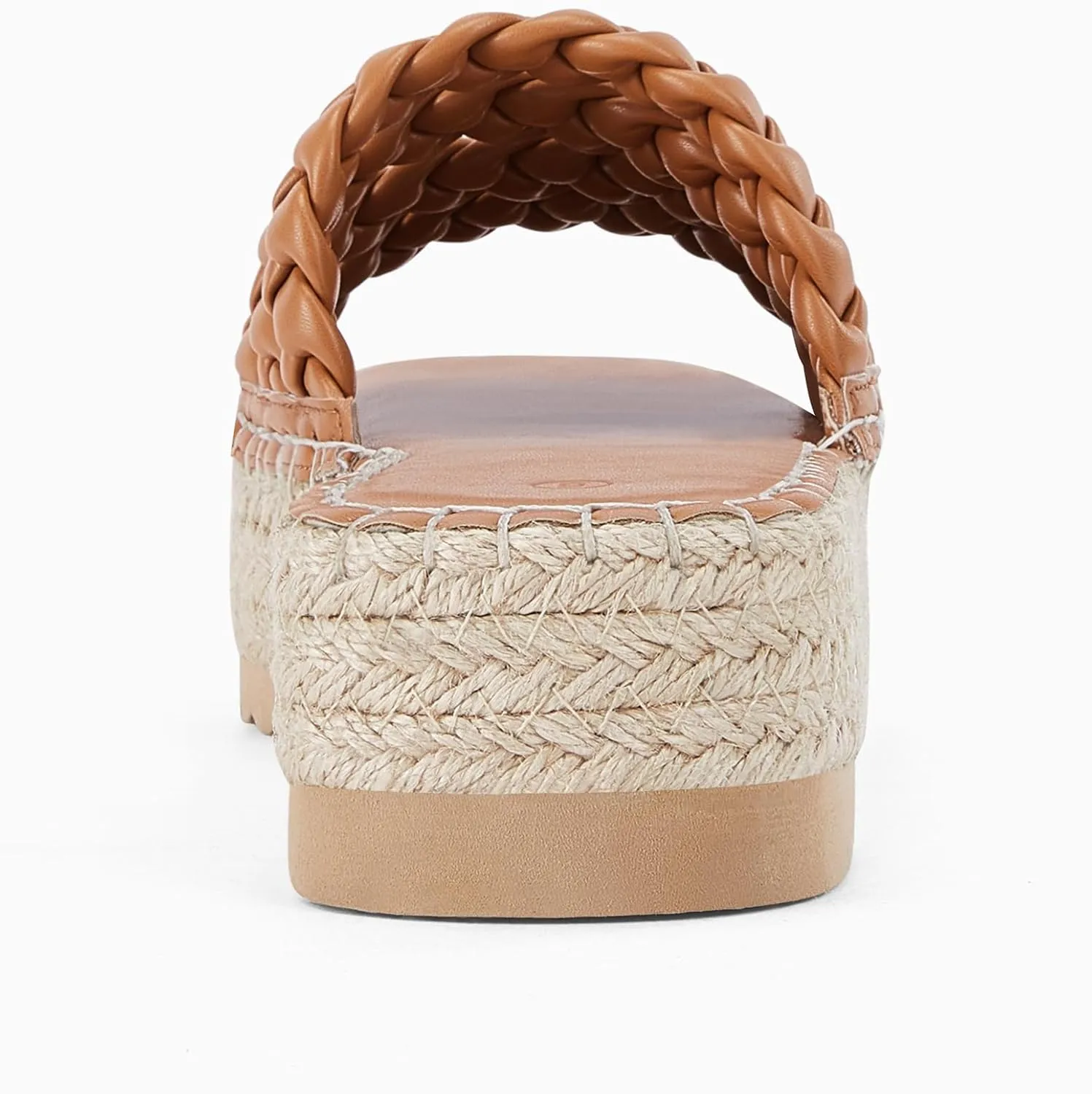 Coutgo Womens Platform Slides Sandals Espadrilles Braided Slip on Open Toe Backless Summer Dress Shoes