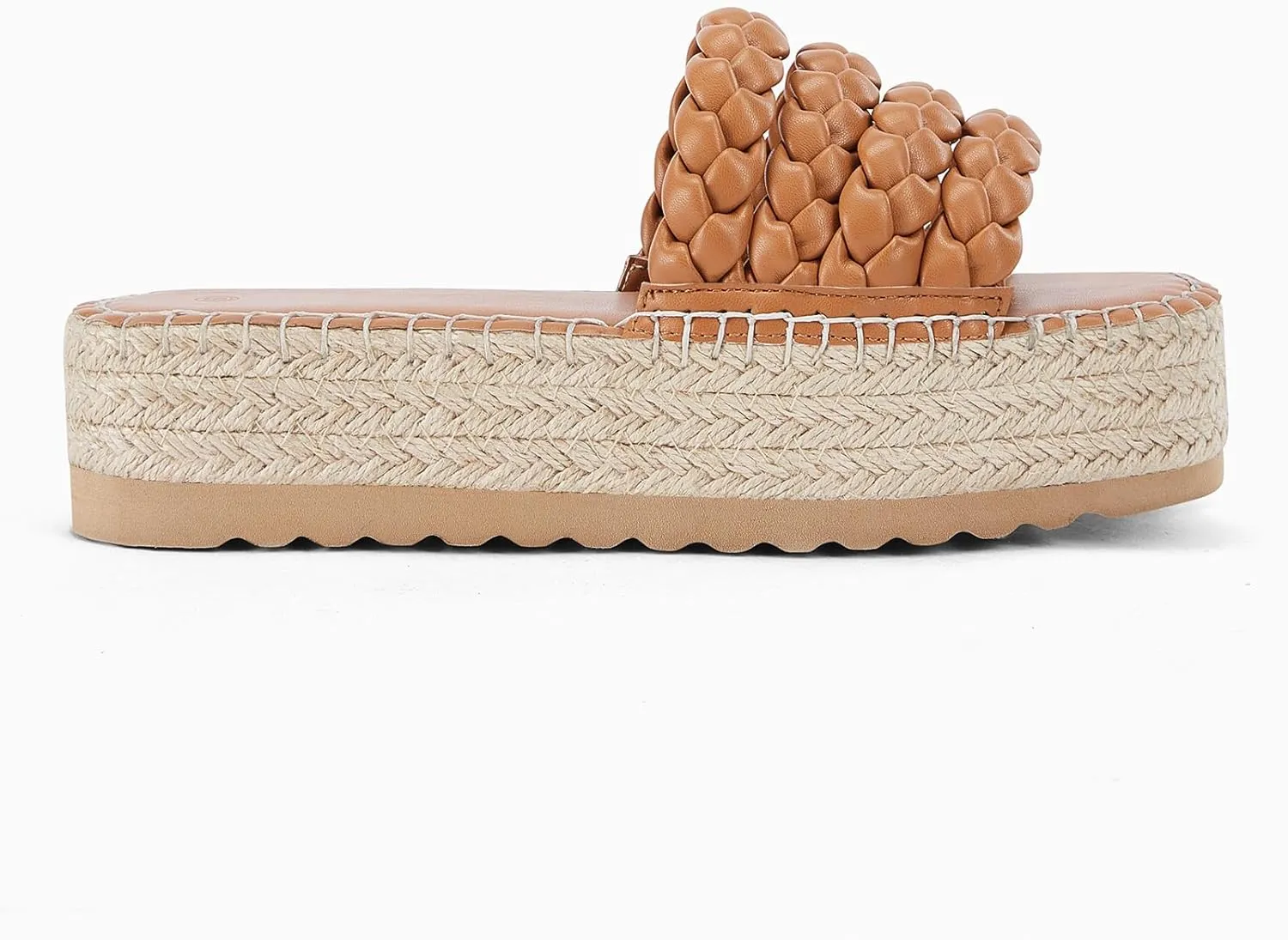 Coutgo Womens Platform Slides Sandals Espadrilles Braided Slip on Open Toe Backless Summer Dress Shoes