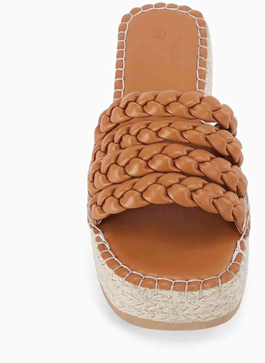 Coutgo Womens Platform Slides Sandals Espadrilles Braided Slip on Open Toe Backless Summer Dress Shoes
