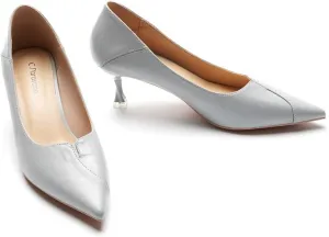 C.Paravano Pointy Kitten Heels Wedding Shoes Dressy Low Heel Work Casual Heels Flight Attendant Heels Mules Heels Women Pump for Office Wear