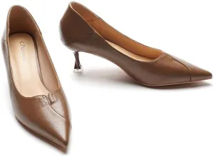 C.Paravano Pointy Kitten Heels Wedding Shoes Dressy Low Heel Work Casual Heels Flight Attendant Heels Mules Heels Women Pump for Office Wear