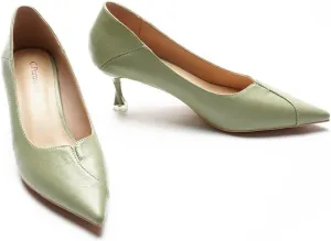 C.Paravano Pointy Kitten Heels Wedding Shoes Dressy Low Heel Work Casual Heels Flight Attendant Heels Mules Heels Women Pump for Office Wear