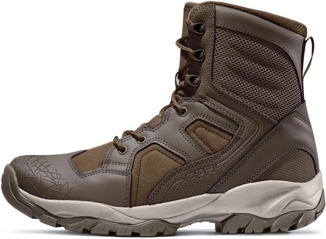 CQR Men's Military Tactical Boots, Lightweight 6 Inches Combat Boots, Durable EDC Outdoor Work Boots