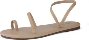 CUSHIONAIRE CHAI Women’s Strappy Sandals – Flat Sandals for Women, Comfortable Beach Sandals, Summer Slip-On Shoes, Casual Dressy Sandals