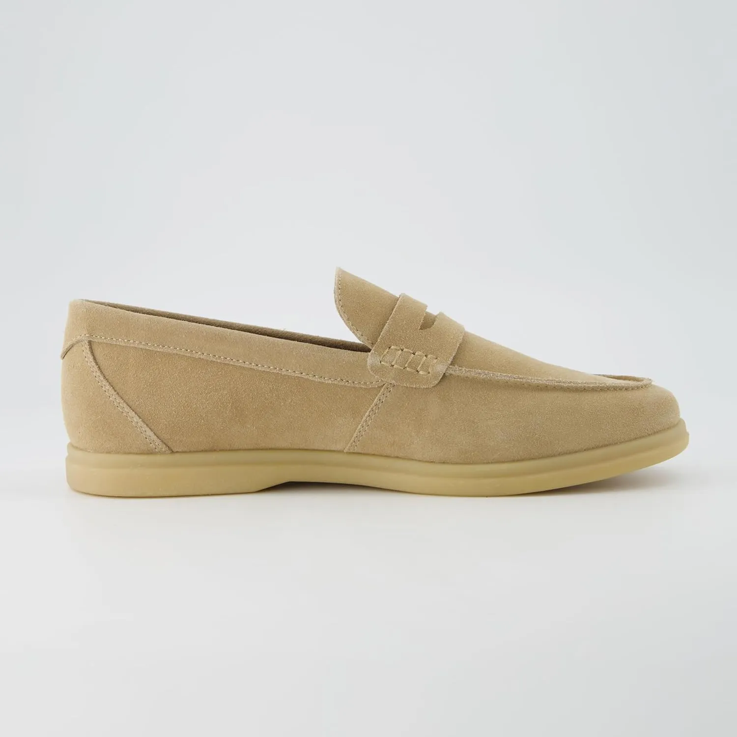CUSHIONAIRE Selby Men's Genuine Leather Slip-On Casual Penny Loafers – Memory Foam, Rubber Sole
