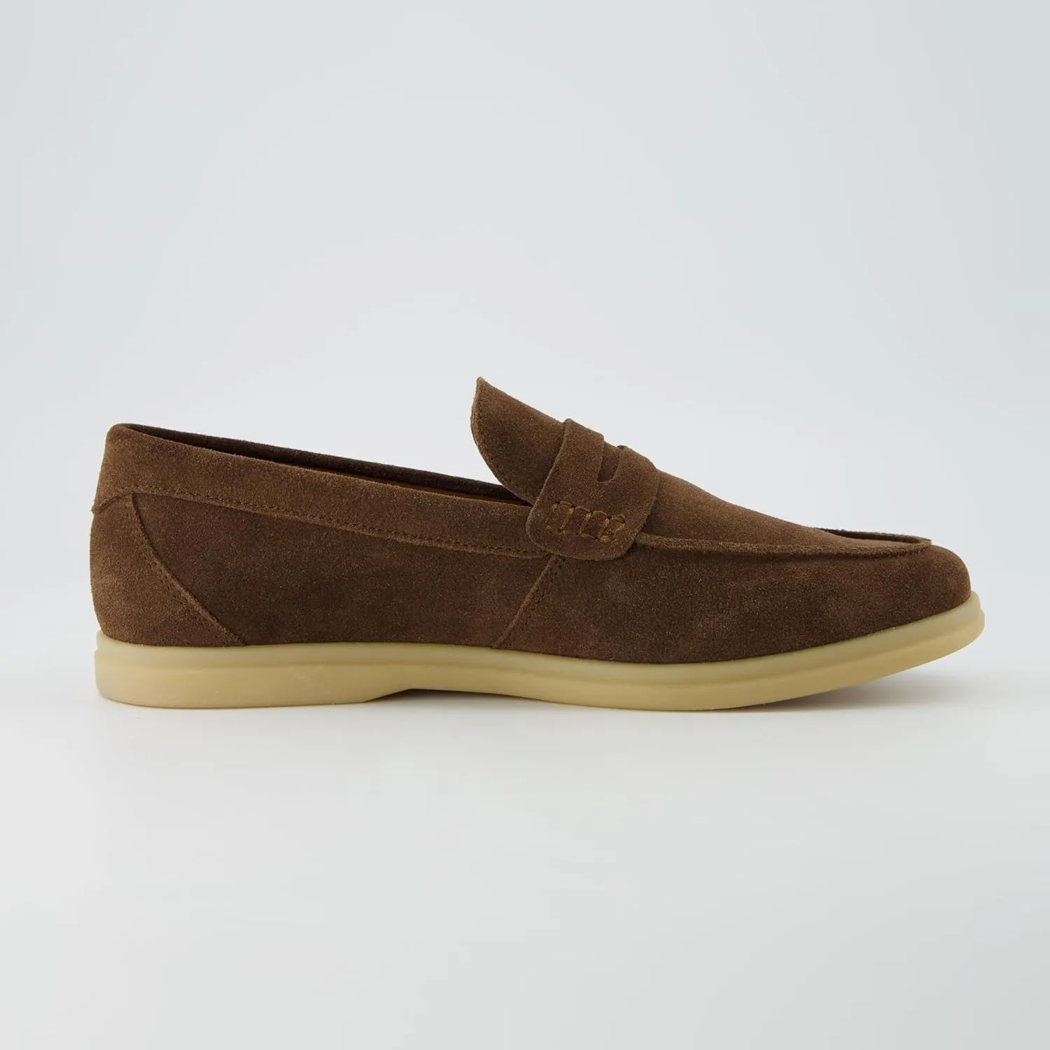 CUSHIONAIRE Selby Men's Genuine Leather Slip-On Casual Penny Loafers – Memory Foam, Rubber Sole