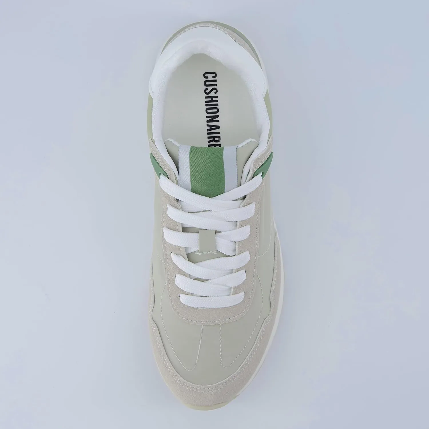 CUSHIONAIRE Women's Kicks lace up Nylon Sneaker  Comfort Foam, Wide Widths Available