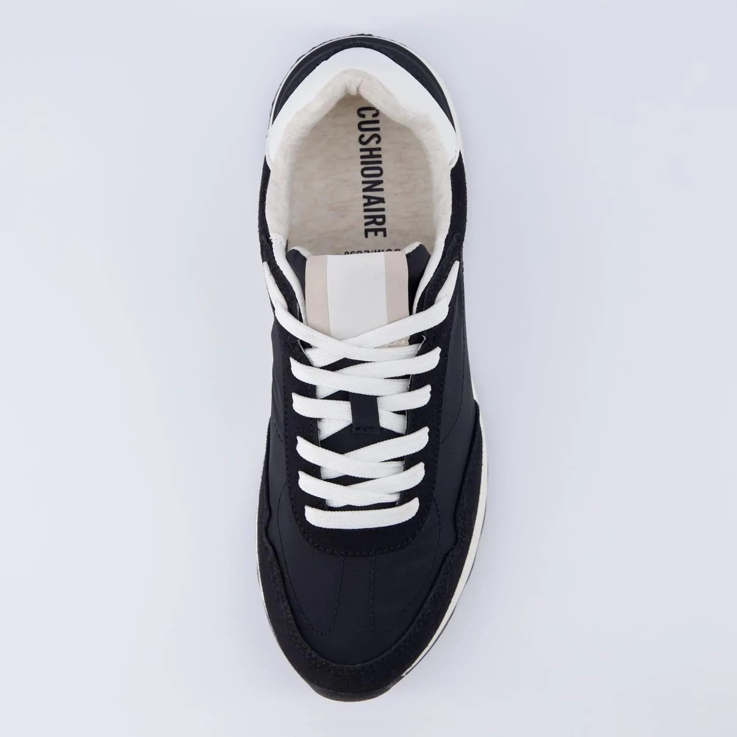 CUSHIONAIRE Women's Kicks lace up Nylon Sneaker  Comfort Foam, Wide Widths Available