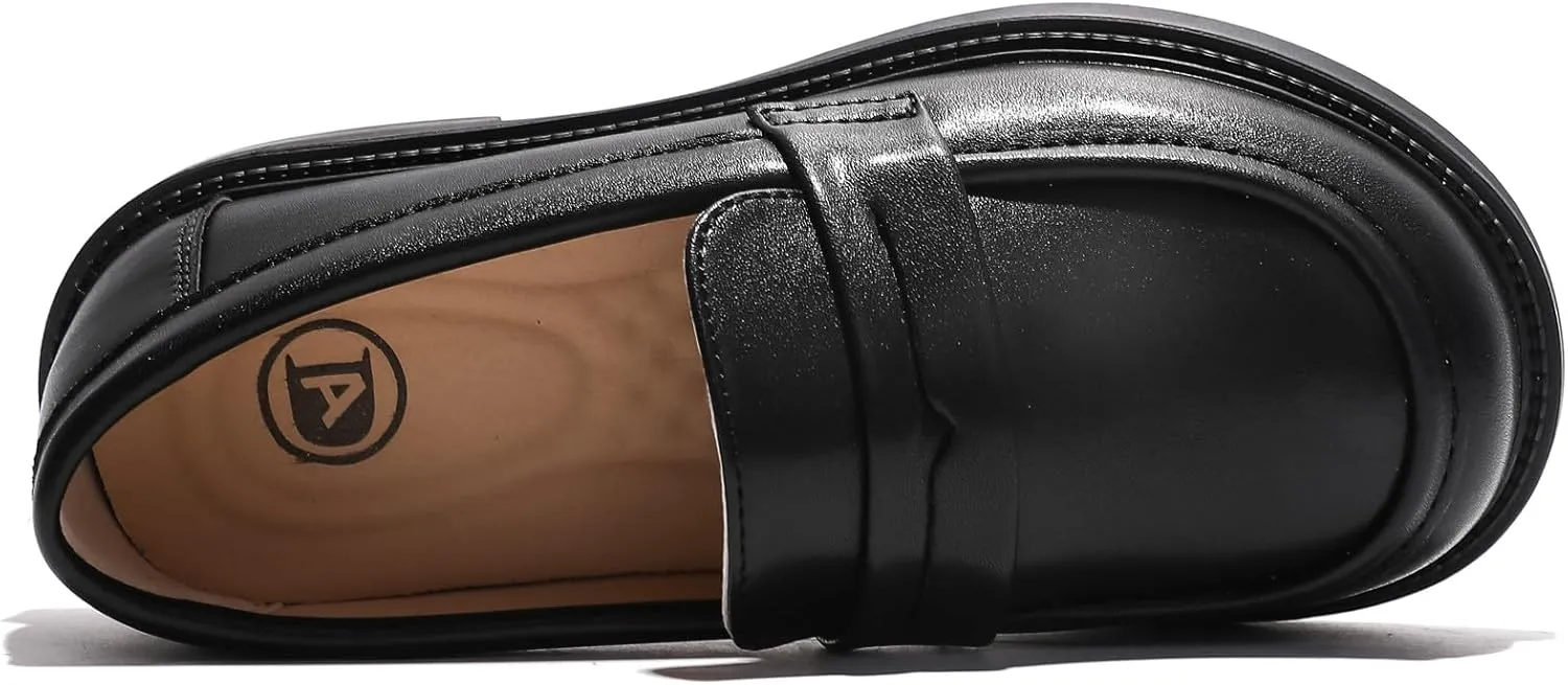 DADAWEN Girl's Loafers Slip On Round Toe Oxford Shoes Flats Church School Uniform Dress Shoes for Girls (Toddler/Little Kid/Big Kid)