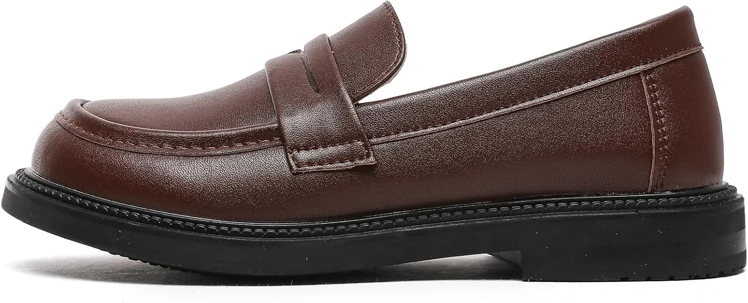 DADAWEN Girl's Loafers Slip On Round Toe Oxford Shoes Flats Church School Uniform Dress Shoes for Girls (Toddler/Little Kid/Big Kid)