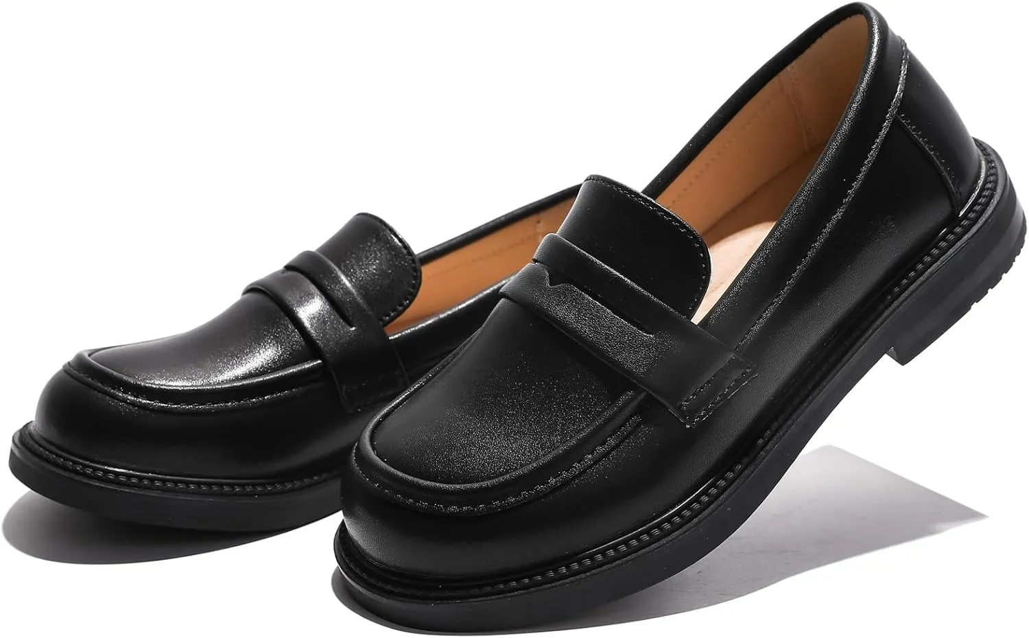 DADAWEN Girl's Loafers Slip On Round Toe Oxford Shoes Flats Church School Uniform Dress Shoes for Girls (Toddler/Little Kid/Big Kid)