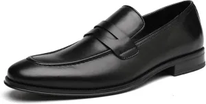 DECARSDZ Mens Slip-On Penny Loafer Casual Dress Shoes Black Wedding Formal Work Pointed Toe Men Tuxedo Shoes
