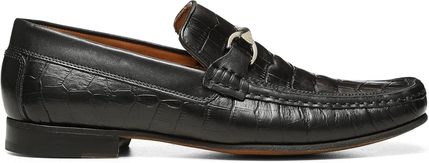 Donald Pliner Dannie Slip-On Leather Loafer - Stacked Heel – Classic Dress Loafers for Men, Memory Foam Insole, Men’s Driving Shoes, Leather Shoes for Men
