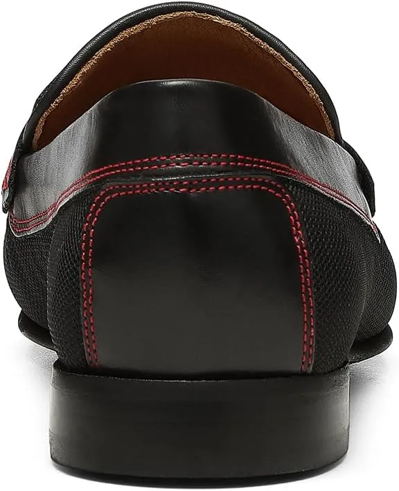 Donald Pliner Dannie Slip-On Leather Loafer - Stacked Heel – Classic Dress Loafers for Men, Memory Foam Insole, Men’s Driving Shoes, Leather Shoes for Men