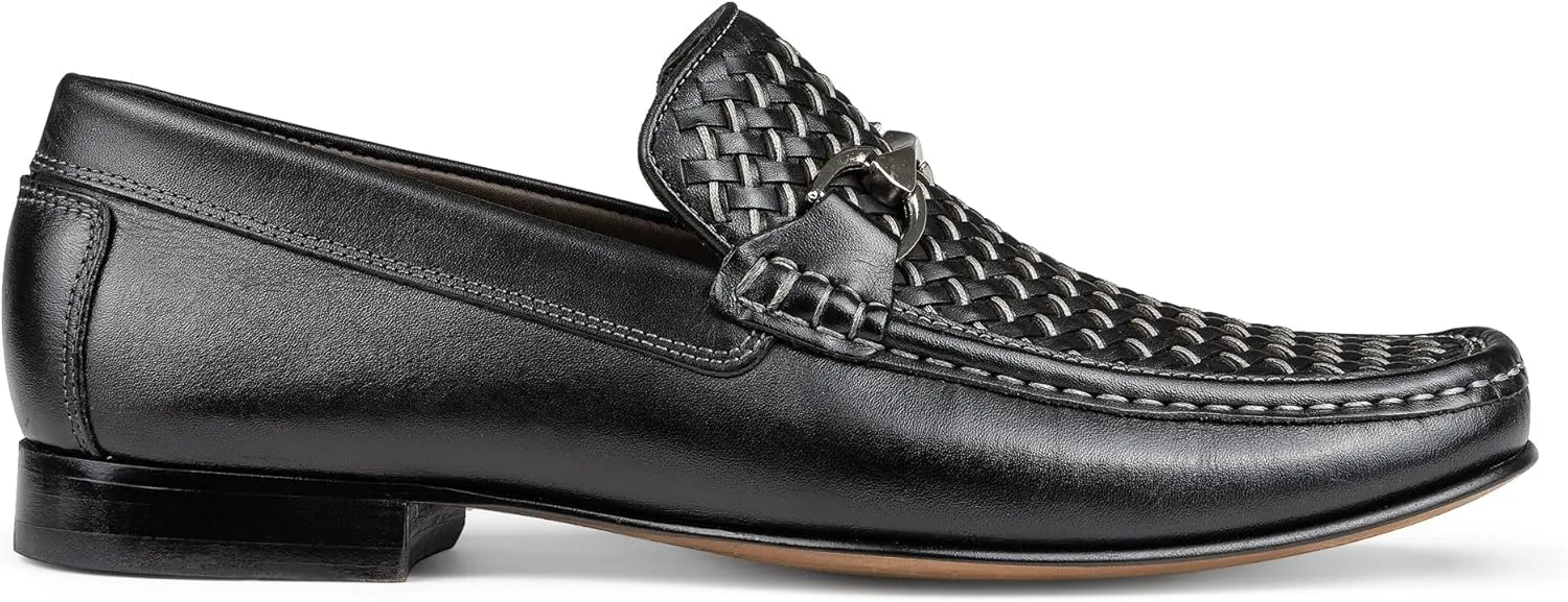 Donald Pliner Dannie Slip-On Leather Loafer - Stacked Heel – Classic Dress Loafers for Men, Memory Foam Insole, Men’s Driving Shoes, Leather Shoes for Men