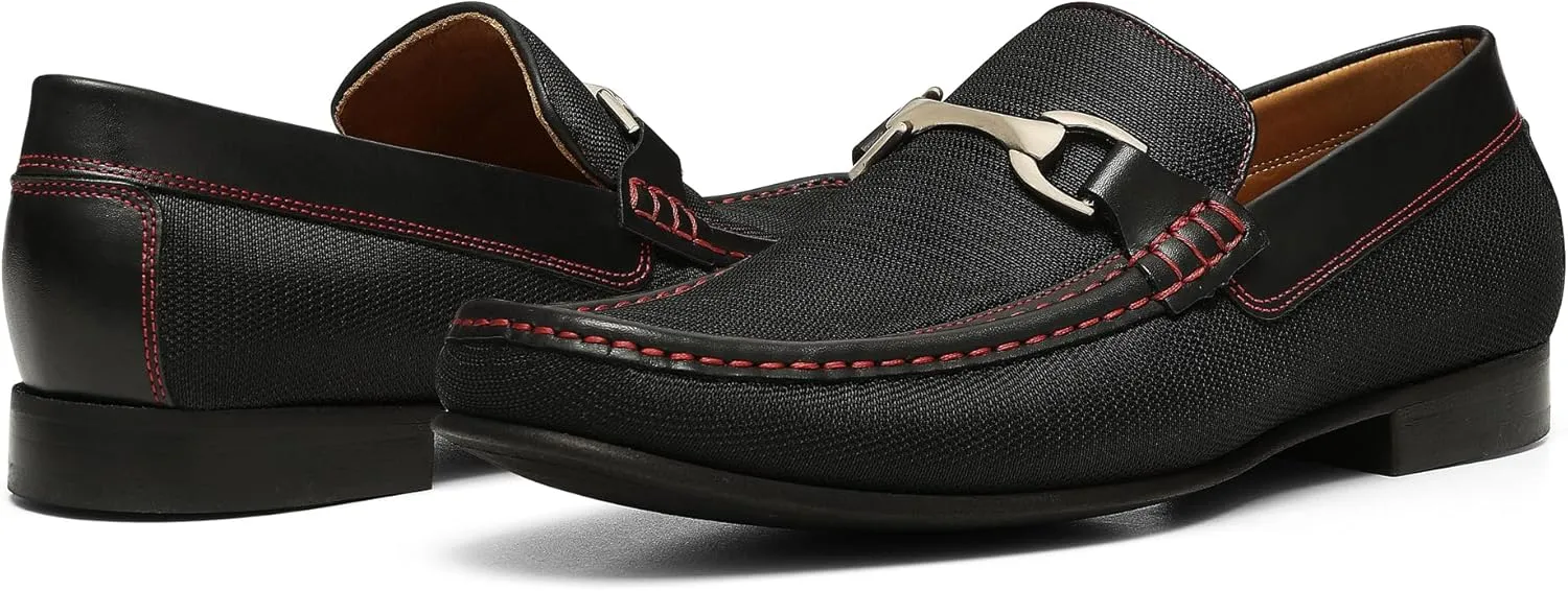 Donald Pliner Dannie Slip-On Leather Loafer - Stacked Heel – Classic Dress Loafers for Men, Memory Foam Insole, Men’s Driving Shoes, Leather Shoes for Men