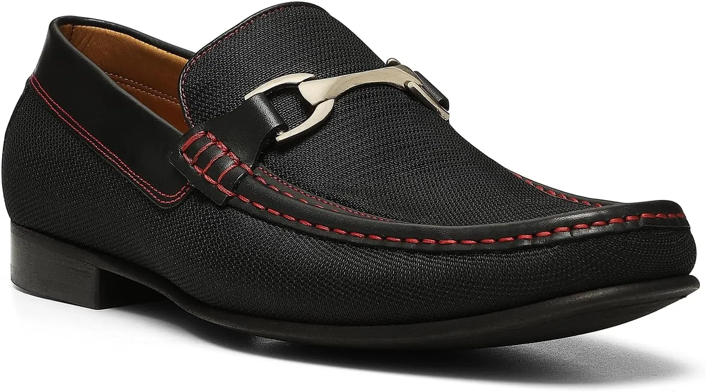Donald Pliner Dannie Slip-On Leather Loafer - Stacked Heel – Classic Dress Loafers for Men, Memory Foam Insole, Men’s Driving Shoes, Leather Shoes for Men