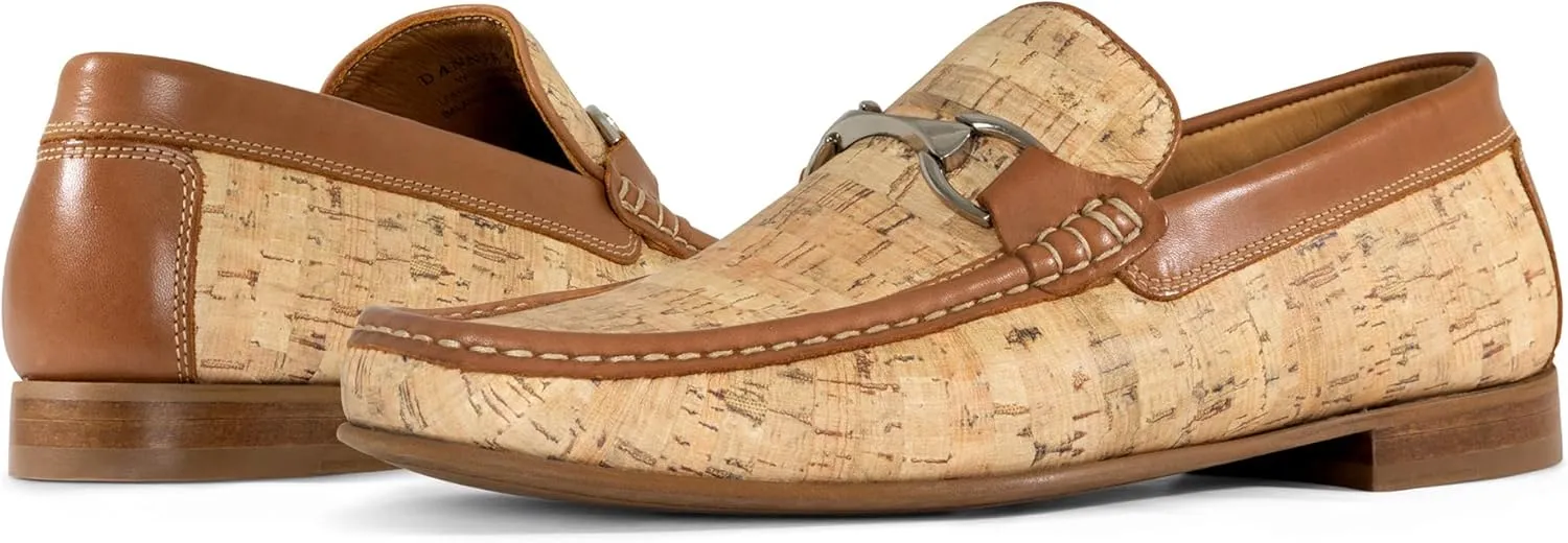 Donald Pliner Dannie Slip-On Leather Loafer - Stacked Heel – Classic Dress Loafers for Men, Memory Foam Insole, Men’s Driving Shoes, Leather Shoes for Men