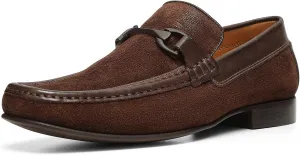 Donald Pliner Dannie Slip-On Leather Loafer - Stacked Heel – Classic Dress Loafers for Men, Memory Foam Insole, Men’s Driving Shoes, Leather Shoes for Men