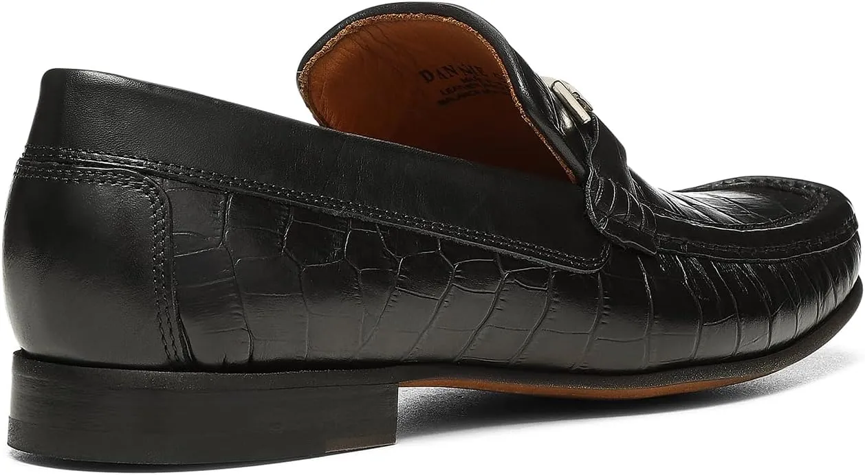 Donald Pliner Dannie Slip-On Leather Loafer - Stacked Heel – Classic Dress Loafers for Men, Memory Foam Insole, Men’s Driving Shoes, Leather Shoes for Men