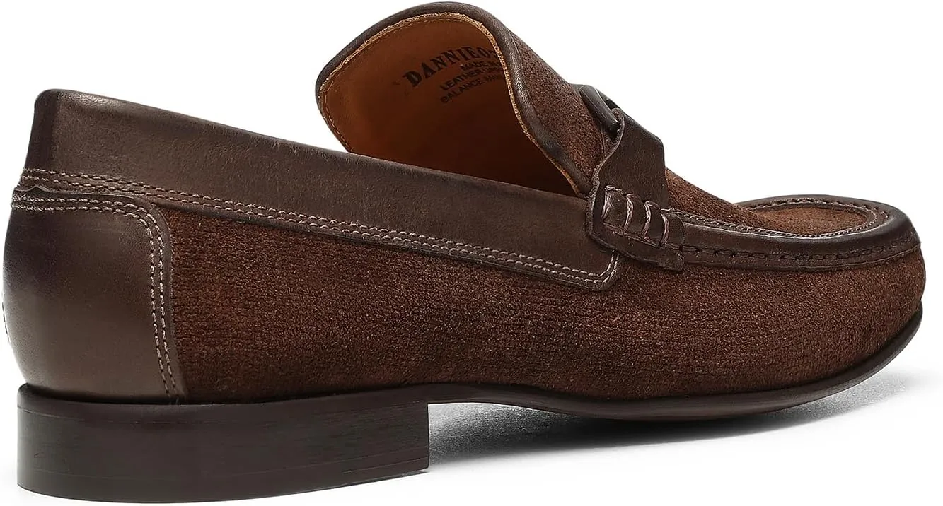 Donald Pliner Dannie Slip-On Leather Loafer - Stacked Heel – Classic Dress Loafers for Men, Memory Foam Insole, Men’s Driving Shoes, Leather Shoes for Men