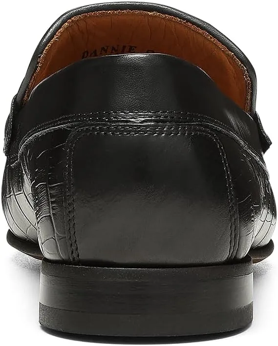 Donald Pliner Dannie Slip-On Leather Loafer - Stacked Heel – Classic Dress Loafers for Men, Memory Foam Insole, Men’s Driving Shoes, Leather Shoes for Men
