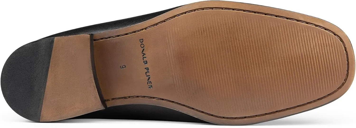 Donald Pliner Dannie Slip-On Leather Loafer - Stacked Heel – Classic Dress Loafers for Men, Memory Foam Insole, Men’s Driving Shoes, Leather Shoes for Men