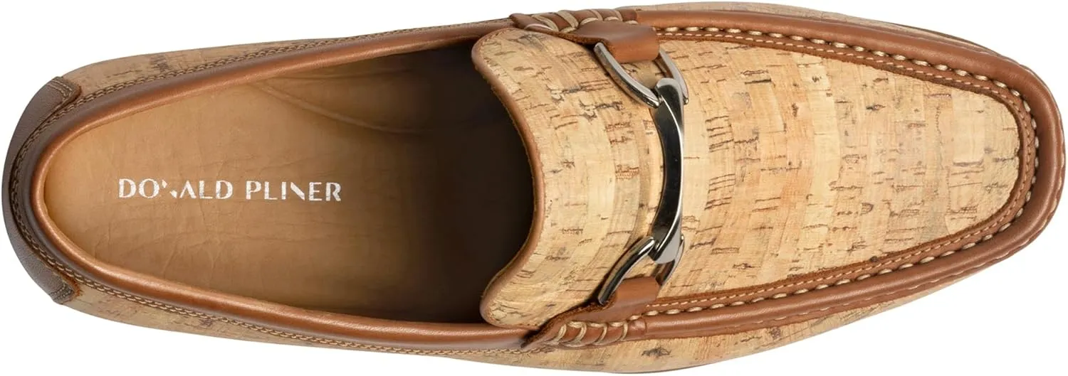 Donald Pliner Dannie Slip-On Leather Loafer - Stacked Heel – Classic Dress Loafers for Men, Memory Foam Insole, Men’s Driving Shoes, Leather Shoes for Men