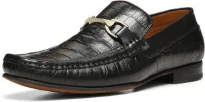 Donald Pliner Dannie Slip-On Leather Loafer - Stacked Heel – Classic Dress Loafers for Men, Memory Foam Insole, Men’s Driving Shoes, Leather Shoes for Men
