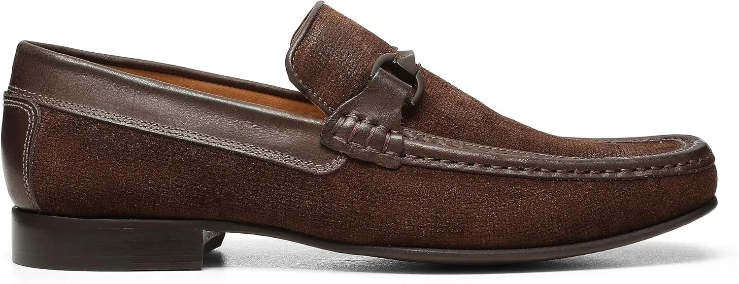 Donald Pliner Dannie Slip-On Leather Loafer - Stacked Heel – Classic Dress Loafers for Men, Memory Foam Insole, Men’s Driving Shoes, Leather Shoes for Men