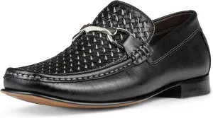 Donald Pliner Dannie Slip-On Leather Loafer - Stacked Heel – Classic Dress Loafers for Men, Memory Foam Insole, Men’s Driving Shoes, Leather Shoes for Men