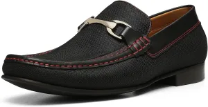 Donald Pliner Dannie Slip-On Leather Loafer - Stacked Heel – Classic Dress Loafers for Men, Memory Foam Insole, Men’s Driving Shoes, Leather Shoes for Men