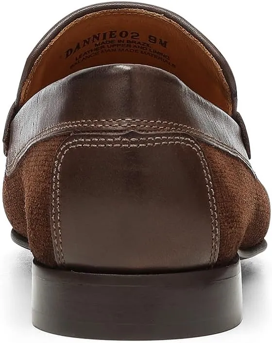 Donald Pliner Dannie Slip-On Leather Loafer - Stacked Heel – Classic Dress Loafers for Men, Memory Foam Insole, Men’s Driving Shoes, Leather Shoes for Men