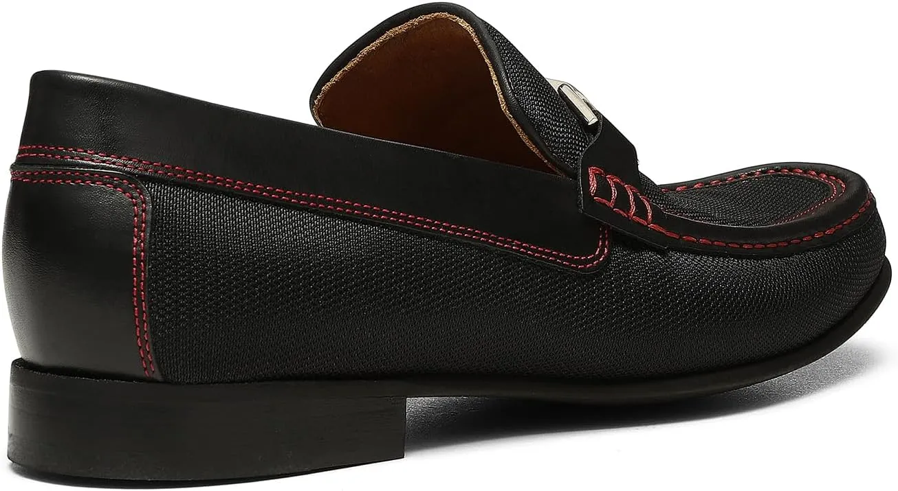 Donald Pliner Dannie Slip-On Leather Loafer - Stacked Heel – Classic Dress Loafers for Men, Memory Foam Insole, Men’s Driving Shoes, Leather Shoes for Men