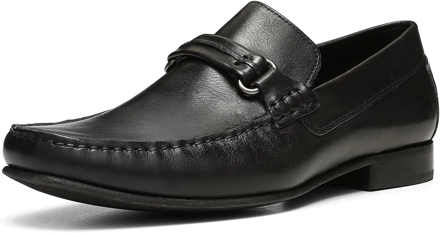 Donald Pliner Donnie Men’s Slip-On Loafer - Stacked Heel – Classic Dress Loafers for Men, Memory Foam Insole, Slip-On Shoes for Men, Comfortable Dress Shoes