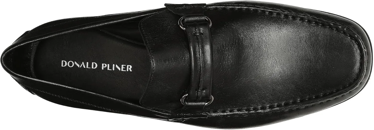 Donald Pliner Donnie Men’s Slip-On Loafer - Stacked Heel – Classic Dress Loafers for Men, Memory Foam Insole, Slip-On Shoes for Men, Comfortable Dress Shoes